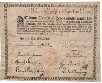 Stockholms Banco Sedlar